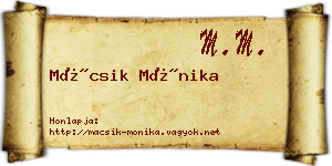 Mácsik Mónika névjegykártya