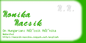 monika macsik business card